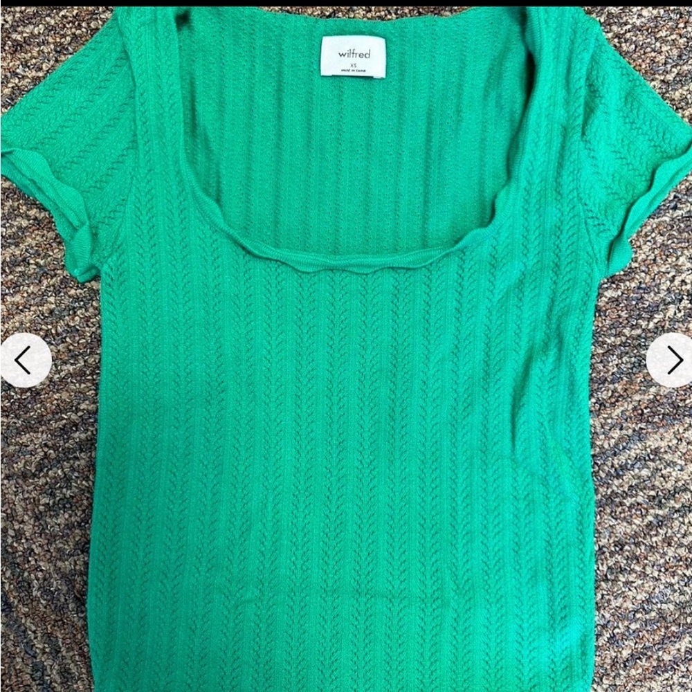 Aritzia green knitted shirt